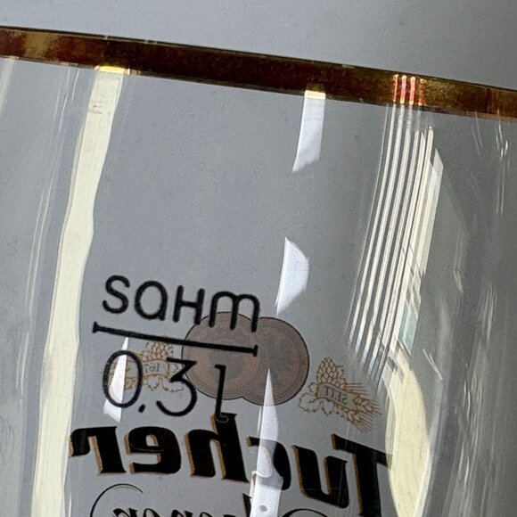Tucher Pilsener 0.3L German Beer Glass Footed Gold Rim Barware - Picture 6 of 8
